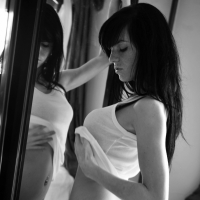 Super sexy chick Eileen Sue having black and white erotic photoshoot