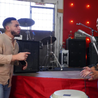 Hot ebony rocker Asteria Diamond gets slammed by sound engineer