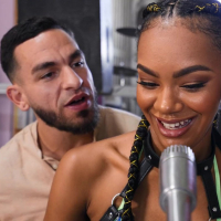 Hot ebony rocker Asteria Diamond gets slammed by sound engineer