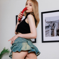 Provocative stranger Polly Yangs teases outdoors and comes inside to play