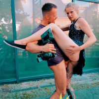 European Claudia Bitch being fucked hard outdoors