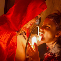Katerina Hartlova having scary fun with her new bae at Halloween