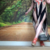 BBW Samantha 38G whoes off her feet in big wedge shoes
