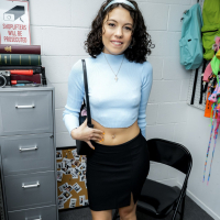 Skinny college chick gets caught for stealing Satine Summers