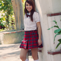 Marissa Mei strips off Schoolgirl Outfit outdoors