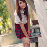 Marissa Mei strips off Schoolgirl Outfit outdoors