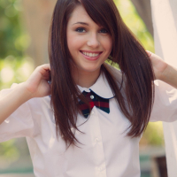 Marissa Mei strips off Schoolgirl Outfit outdoors