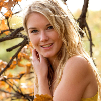 Private Jewel posing nude outside in Autumn