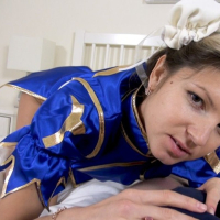 Cosplaying Gina Gerson takes on a hard meat Pole