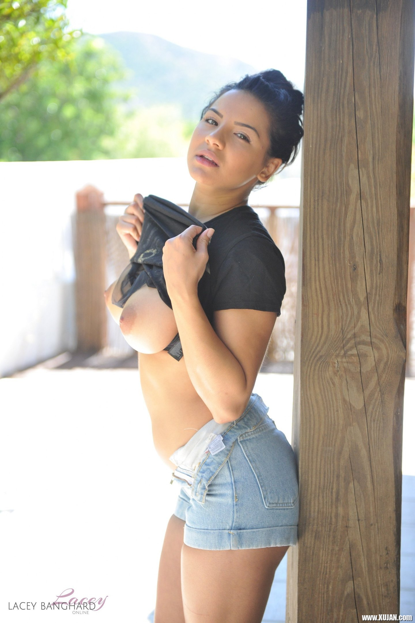 Lovely Lacey Banghard takes off her denim Shorts - Photo #3199377