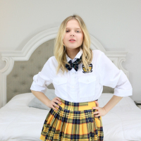 College babe Coco Lovelock lifts her mini skirt to be fucked