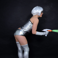 Jodie Gasson shows her Boobs in Halloween Costume