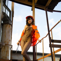 Sexy Jeny Smith goes to work on Construction Site