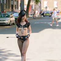 Jeny Smith walks around the Town with her Tits out