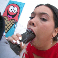Naughty Aaliyah Hadid sucks on a Big Black Cock