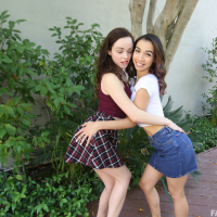 Aliya Brynn and Jackie Rogen share old mans cock