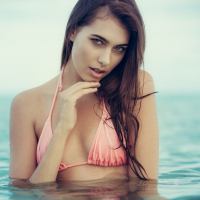 Fabulous Babe Katrine Pirs poses naked on a Beach