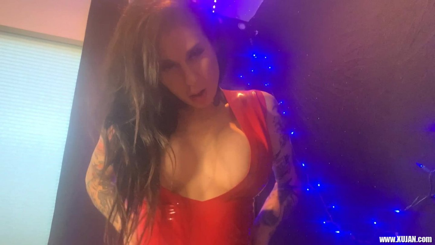 Joanna Angel in sexy red latex dress gives head on a big rod - Photo #3219052