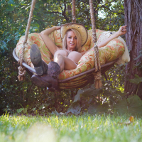 Big Boobs Model Nikki Sims teasing in the Garden