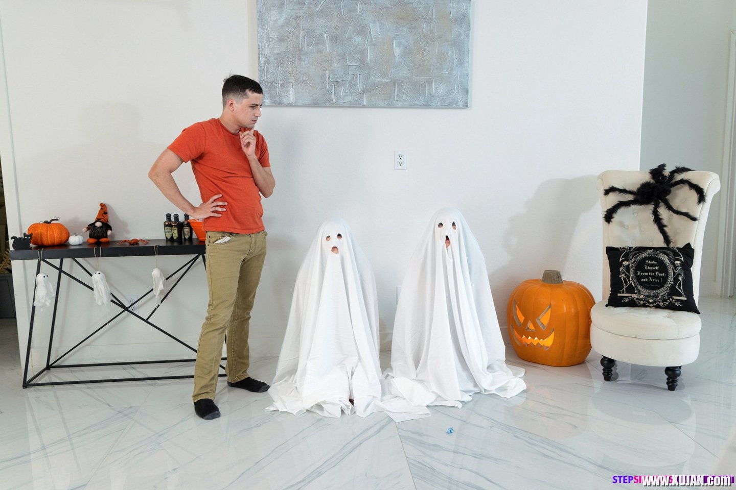 Halloween threesome with sexy Lana Smalls and her best friend - Photo #3222051