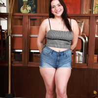 Chubby Riley Jean with natural tits exposing her hairy cunt for ATK Hairy