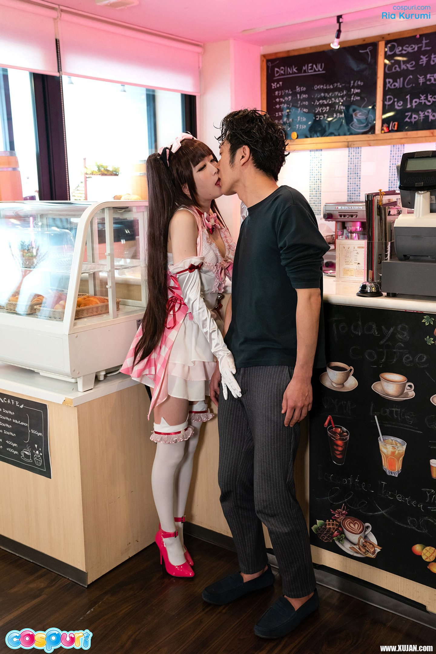Kinky japanese Ria Kurumi strokes strangers dick in coffee shop - Photo #3229081