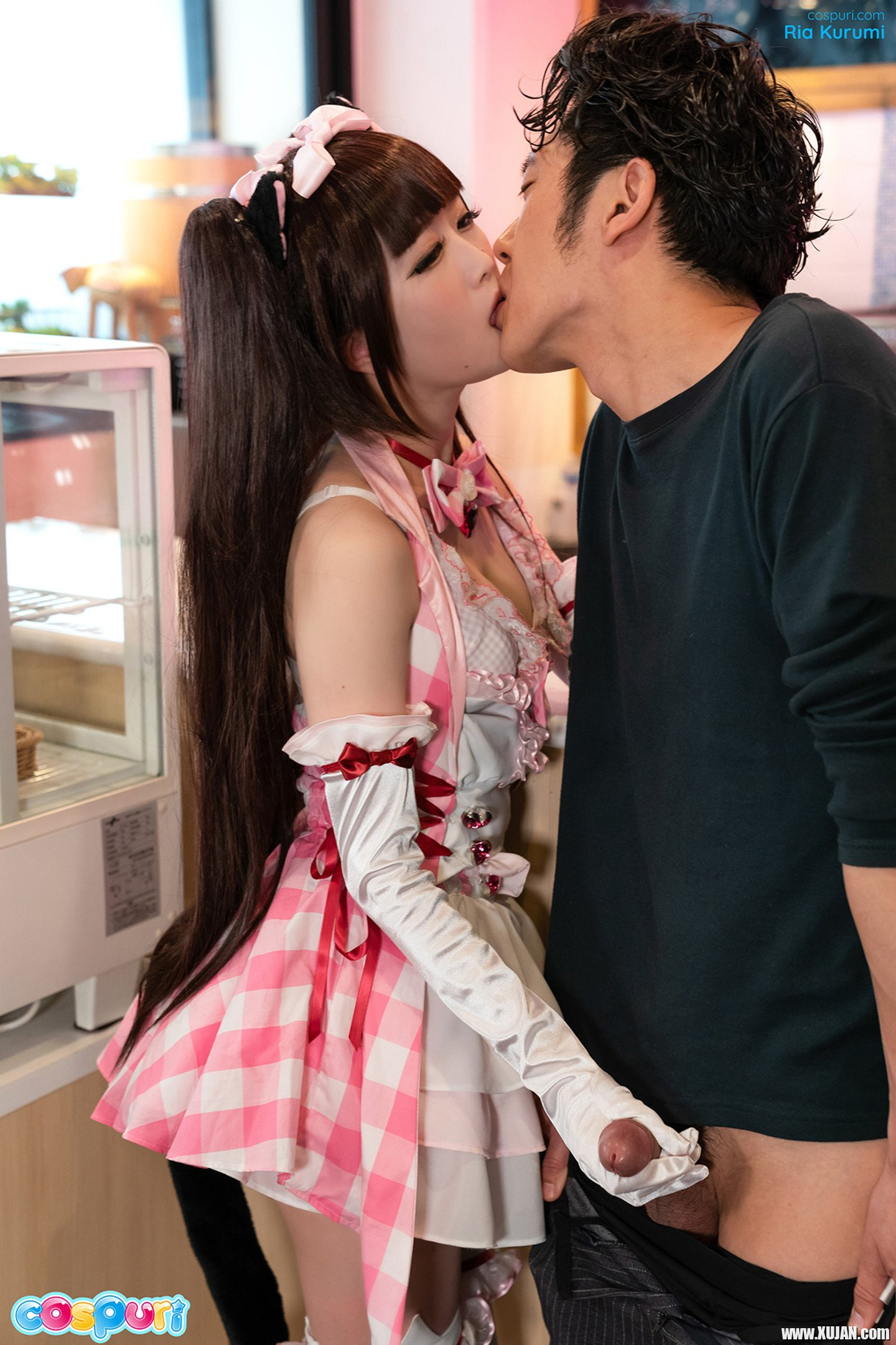 Kinky japanese Ria Kurumi strokes strangers dick in coffee shop - Photo #3229089
