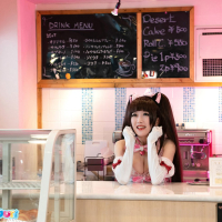 Kinky japanese Ria Kurumi strokes strangers dick in coffee shop