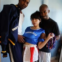 Asian babe May Lee gets her wet cunt destroyed by two black guys