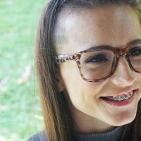 College hottie Kharlie Stone in braces fucks hard