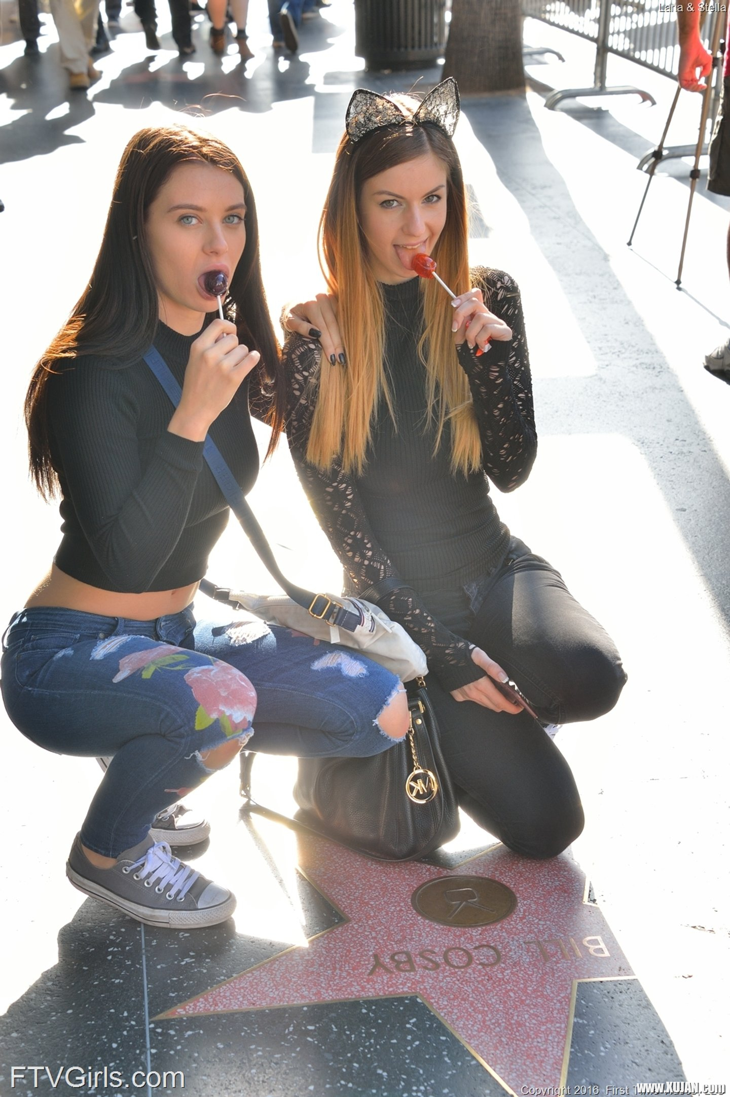Stella Cox shares black Dildo with Lana Rhoades - Photo #3238391