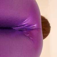 Amazing chick Cate Harrington showing her ass in shiny purple pants