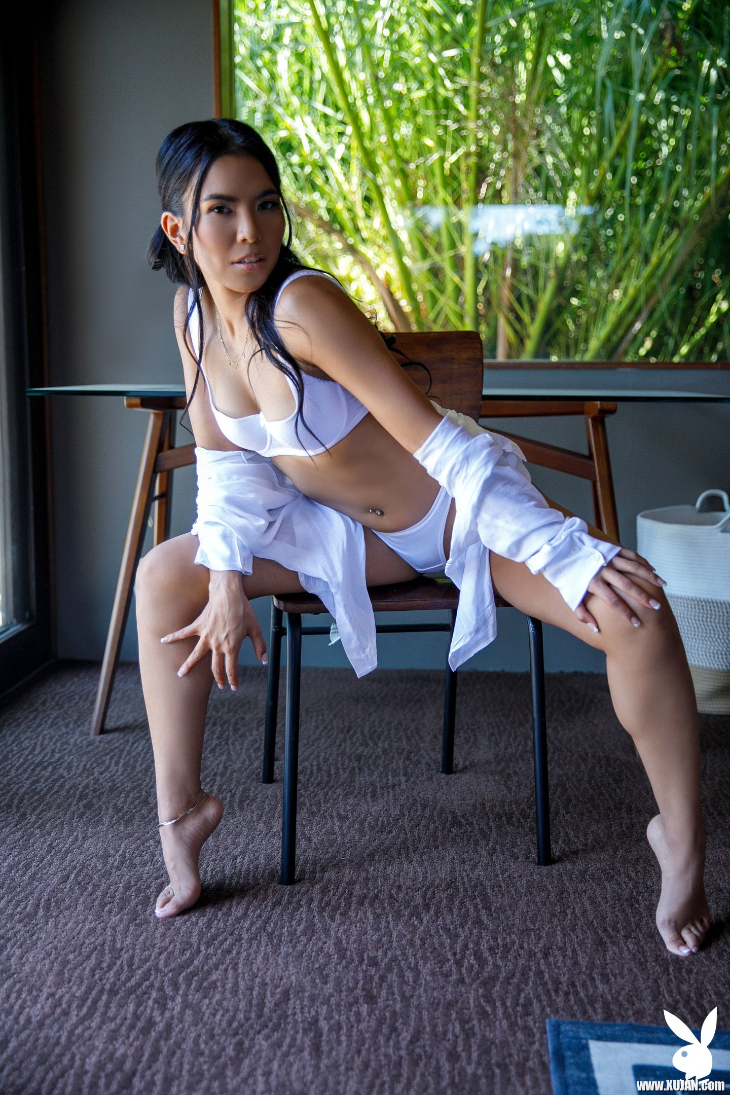 Hot asian model Jada Kai peels off sexy white lingerie - Photo #3252314