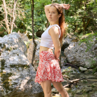 Smoking hot Nicole Murkovski posing naked in the nature