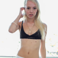 Slim blonde beauty Sierra Nevadah shoves big dick up her butthole