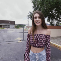 Naughty Mackenzie Mace plays with a Cock in a Car