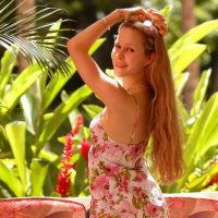 Sweet Fiona Luv having fun showing off her trimmed pussy