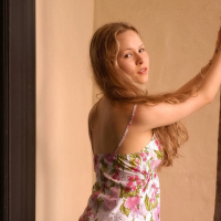 Sweet Fiona Luv having fun showing off her trimmed pussy