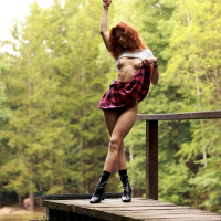 Outdoors session with provocative redhead Irene Rouse
