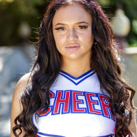 Lusty cheerleader Lexi Sample spreads wide for deep pussy banging