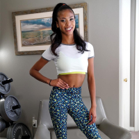 Exotic Girl Nia Nacci poses nude at the Gym