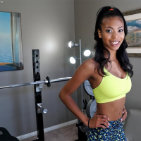 Exotic Girl Nia Nacci poses nude at the Gym