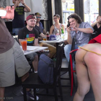 Stella Cox pleasures both Rods and Twats in Public