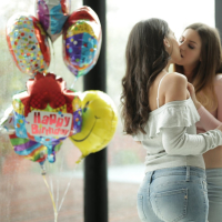 Nice lesbian pussy licking between hot models Stella Cox and Gia Paige