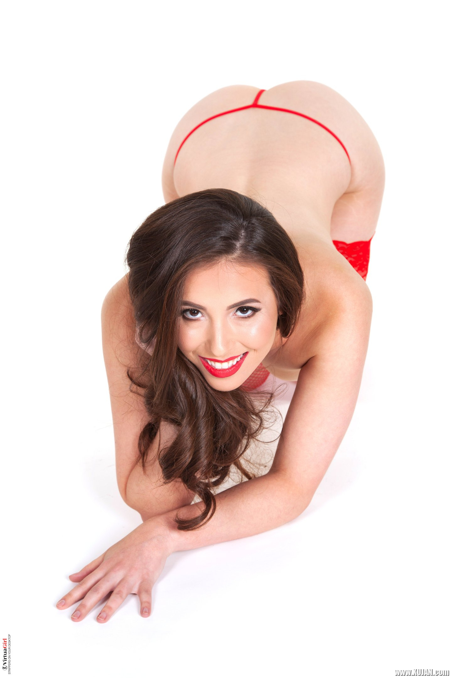 Brunette Babe Casey Calvert in sexy red Lingerie - Photo #3274919