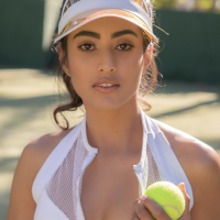 Katherinne Sofia taking some swings on Court 3