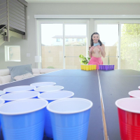 Table Tennis leads to hardcore fucking with natural tits Julia James