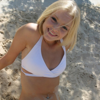 Sexy Skye Model posing in a cute Bikini on the Beach