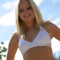 Sexy Skye Model posing in a cute Bikini on the Beach