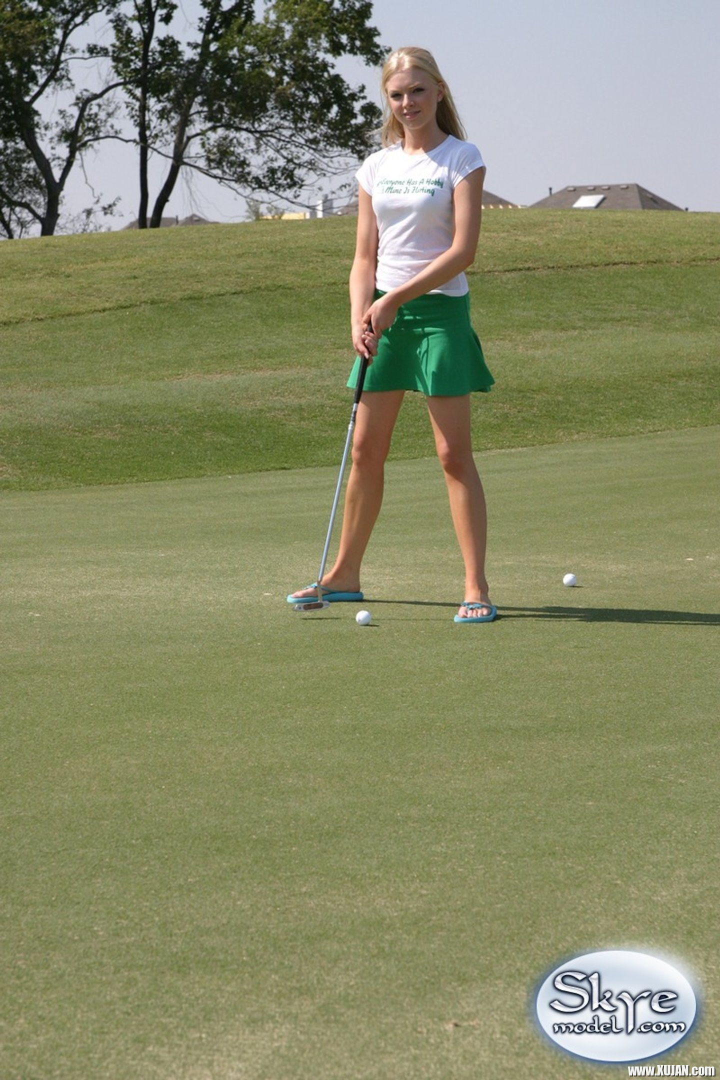 Skye Model showing up her Skirt on the Golf Course - Photo #3280797